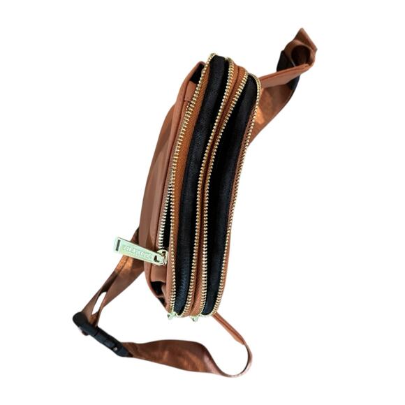 LOFEN Tan Gold Belt Bag • Adjustable Strap • Everyday Crossbody Fanny Pack - Picture 4 of 9